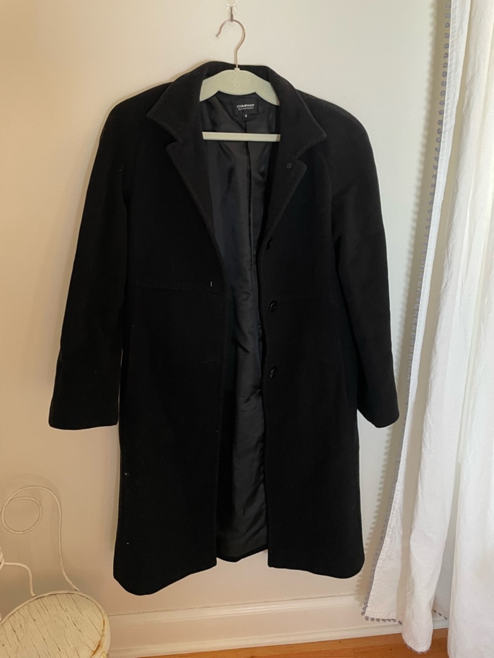 Vintage Black Coat Wool/Cashmere Blend